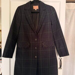 Tailored Plaid Coat – Structured, High Quality, Excellent Condition